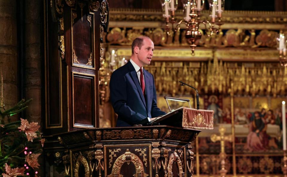 The Prince of Wales gives a reading at the service