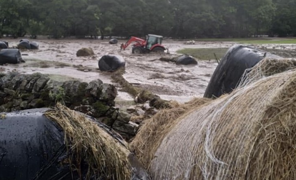 A farm destroyed by the rains at Grinton, Yorkshire. Source: GoFundMe