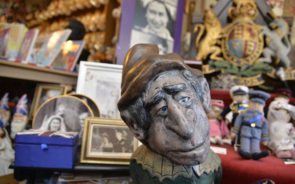 A garden gnome depicting Britain's Prince Charles is seen at the house of Margaret Tyler in west London