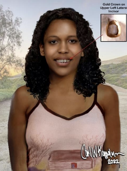 A 2022 rendering of a woman whose remains were found in April 1983 in Orange County, California. The remains were later identified as those of Maritza Glean Grimmett.