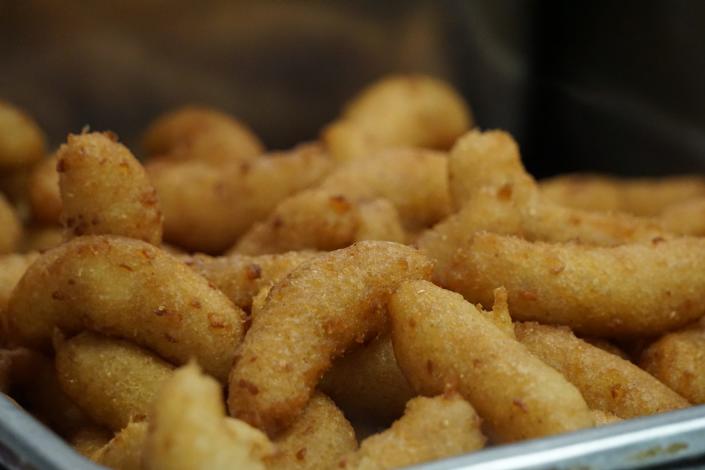 Hushpuppies ready to be eaten. Kinlaw&#39;s Welcome Grill, 1816 Sapona Road, Fayetteville.