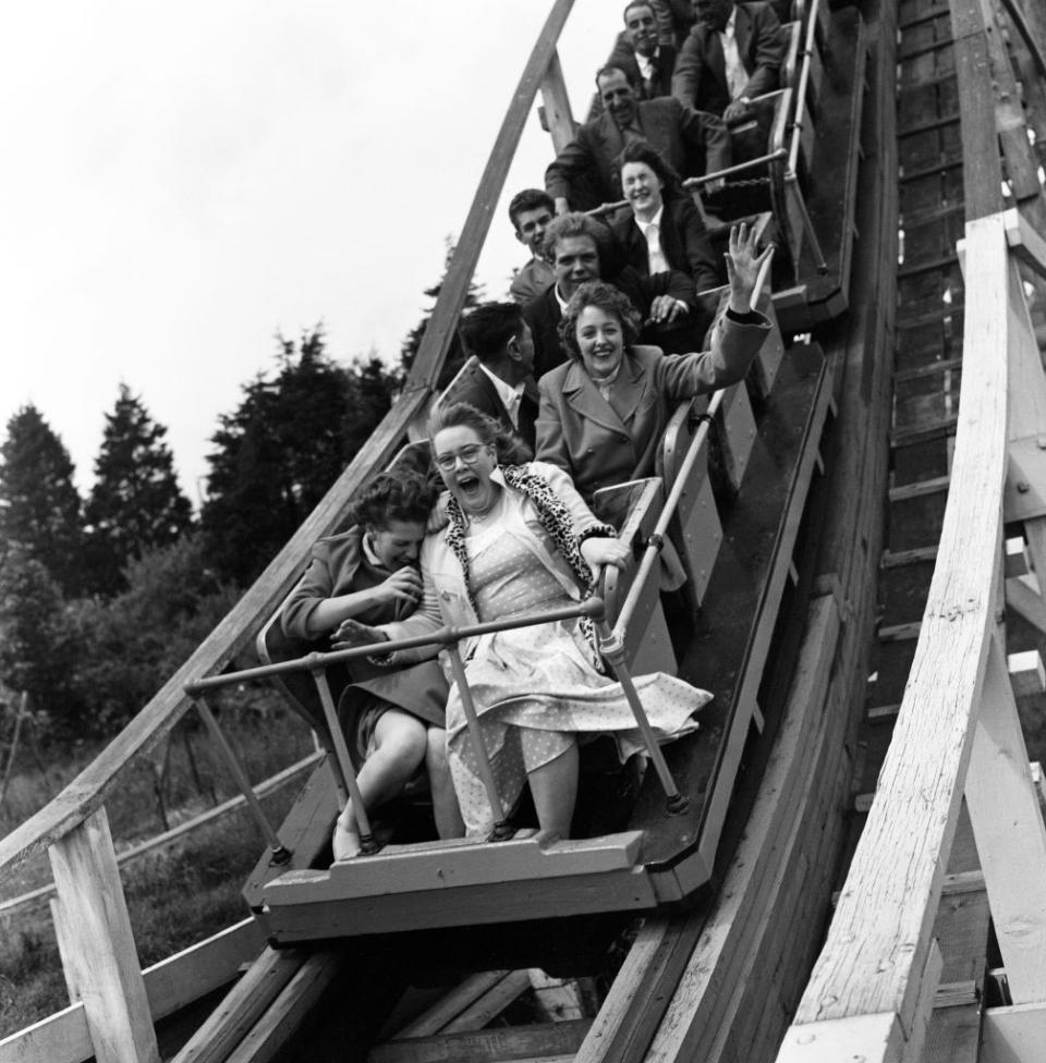 <p>There are two types of people when it comes to riding roller coasters: those who are like the girl on the left and those like the girl on the right.</p>