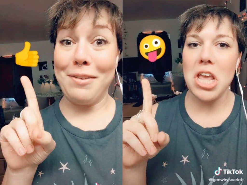 30-year-old college student shares new meanings for emojis, according to Gen Z peers (TikTok / @genwhyscarlett)