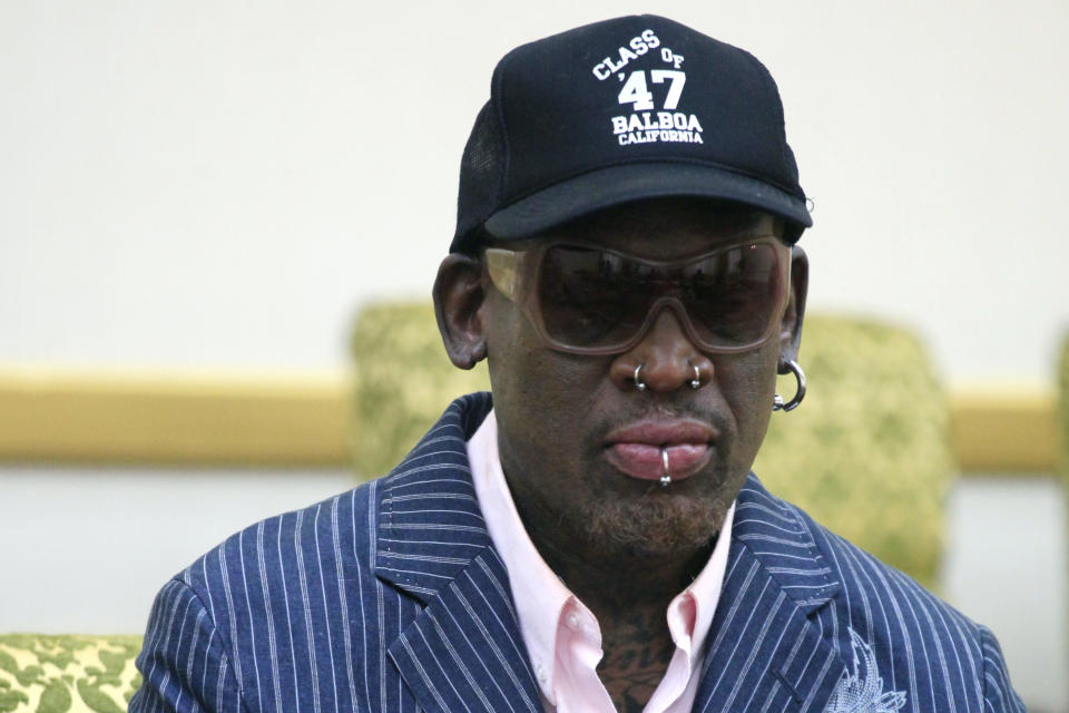 Former NBA basketball star Dennis Rodman was reportedly arrested for a DUI over the weekend. (AP Photo)