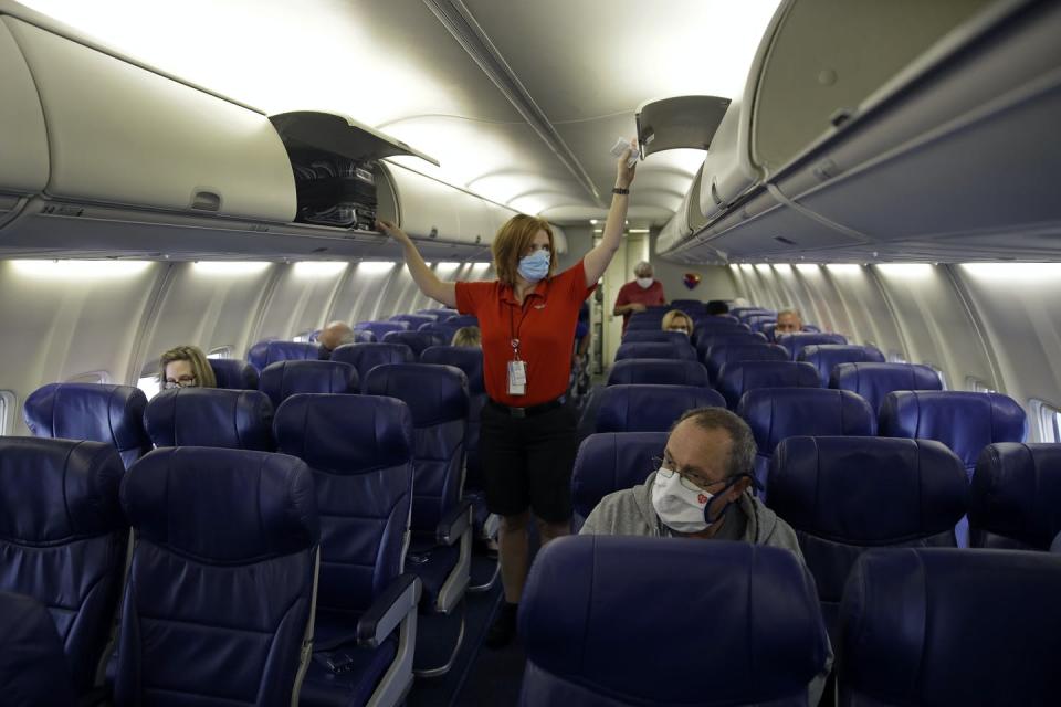 <span class="caption">Back in May, passengers were few and far between.</span> <span class="attribution"><span class="source">AP Photo/Charlie Riedel</span></span>