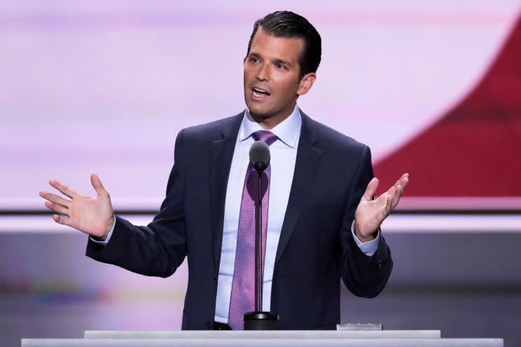 Donald Trump Jr. speaks during the Republican National Convention in Cleveland, Tuesday, July 19, 2016. (Photo: J. Scott Applewhite/AP)