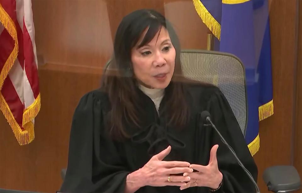 In this screen grab from video, Hennepin County Judge Regina Chu presides over jury selection Thursday, Dec. 2, 2021, in the trial of former Brooklyn Center police Officer Kim Potter at the Hennepin County Courthouse in Minneapolis, Minn.