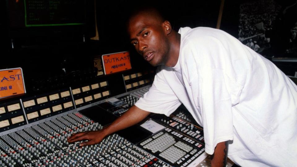 <div>Songwriter and record producer Rico Wade poses for photos while at work in The Dungeon on location in Atlanta, Georgia on April 1, 2001. (Photo By Raymond Boyd/Getty Images)</div>