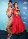 <p>Cover models Megan Thee Stallion and Leyna Bloom attend the <em>Sports Illustrated</em> Swimsuit Issue cover reveal party in Hollywood, Florida.</p>