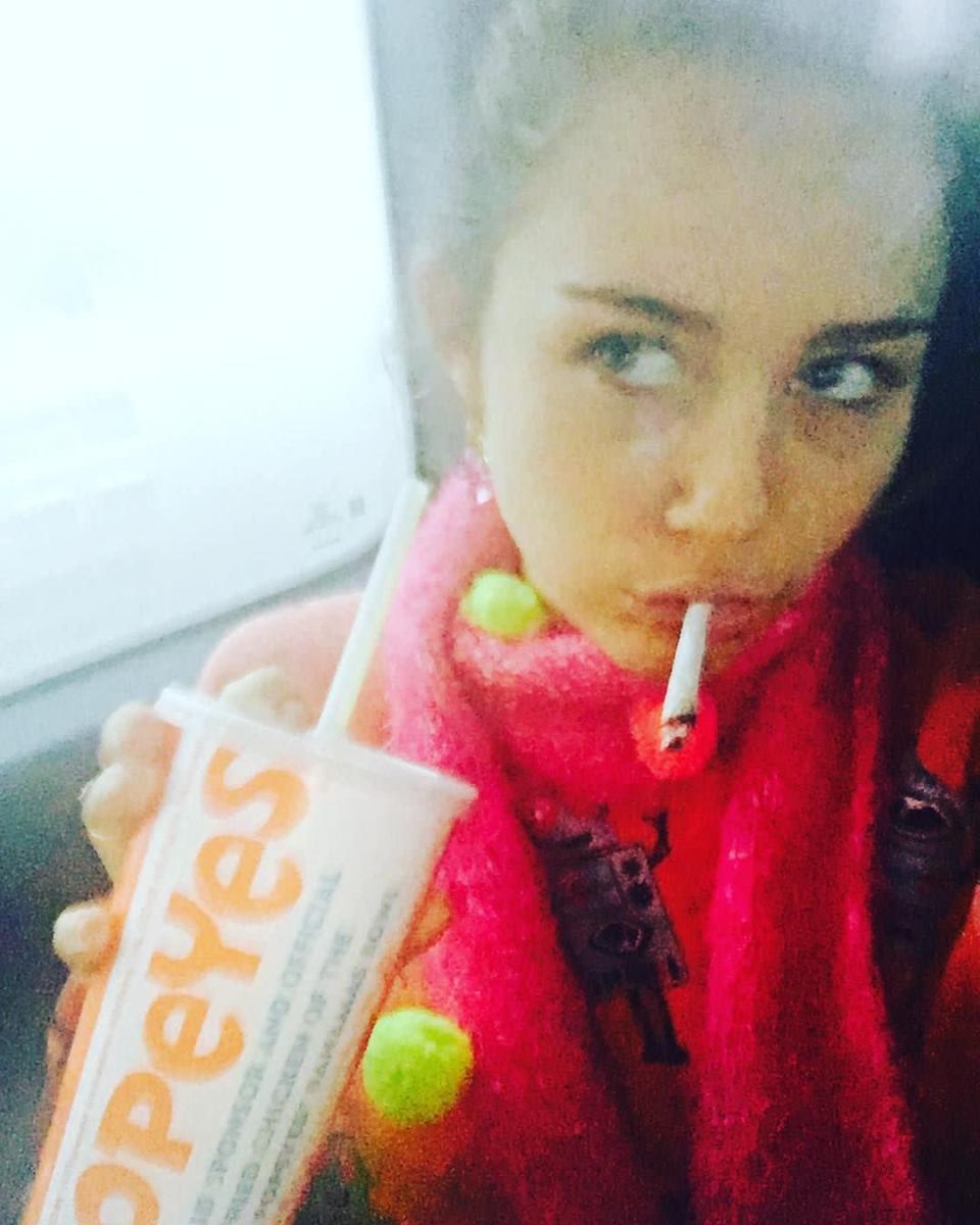 Miley Cyrus and Popeyes