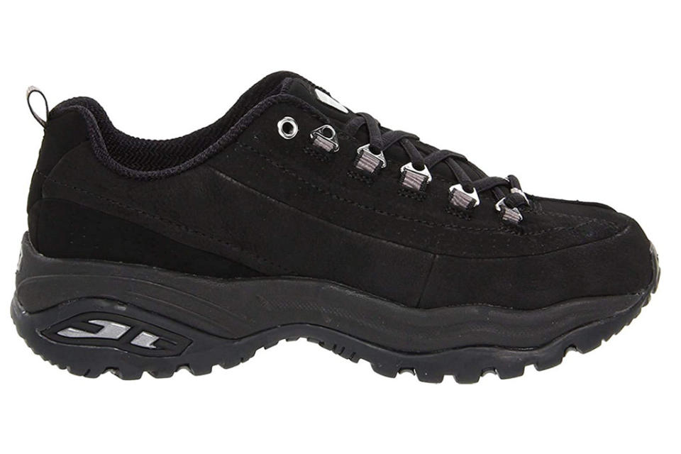 skechers, black sneakers