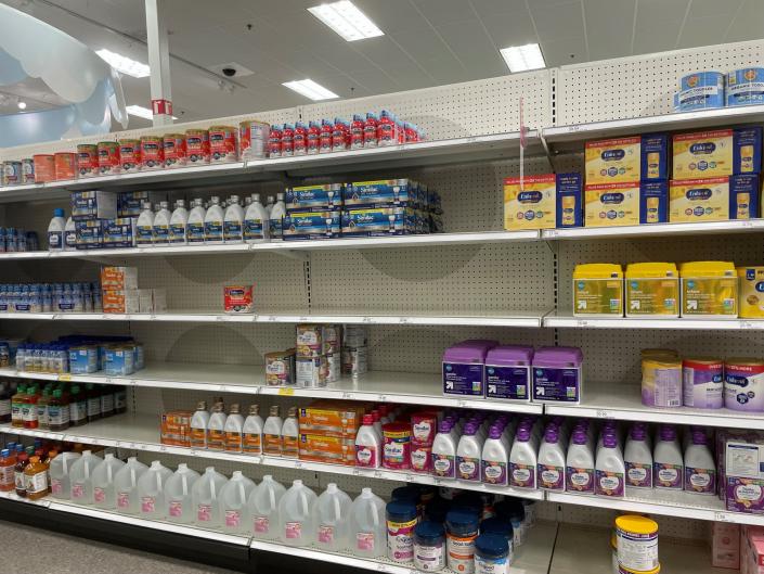 Baby formula powder is harder to find since Abbott Nutrition issued a recall in February for select lots of Similac, Alimentum and EleCare formulas. This photo was taken April 8 at a Target in Boca Raton.