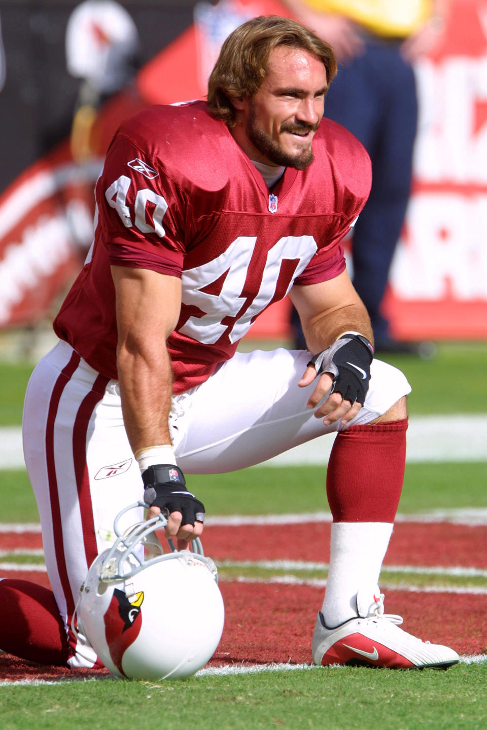 Arizona Cardinals safety Pat Tillman smiles during the pregame. (Photo by Gene Lower/Getty Images)