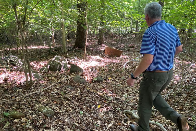 Warren Snowdon views land abutting his family's property in Gaston County