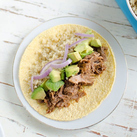 BBQ Shredded Pork and Quinoa Tacos