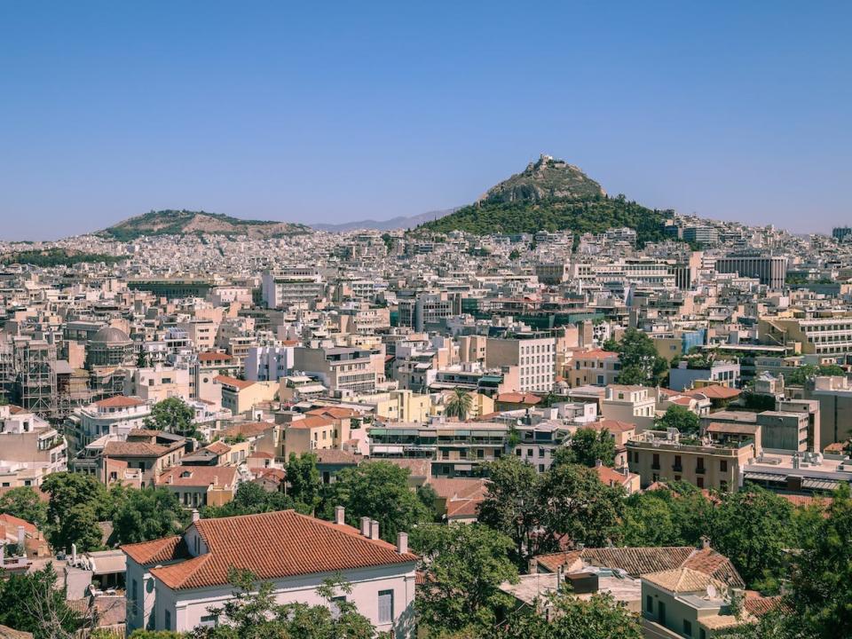 sweeping skyline in athens greece