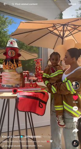 Kim Kardashian / Tik Tok Kim Kardashian and son Psalm at his 4th birthday party