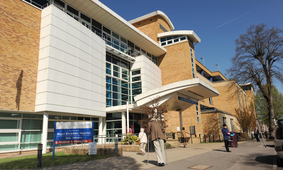 General view of the main entrance for the Royal Berkshire Hospital in Reading