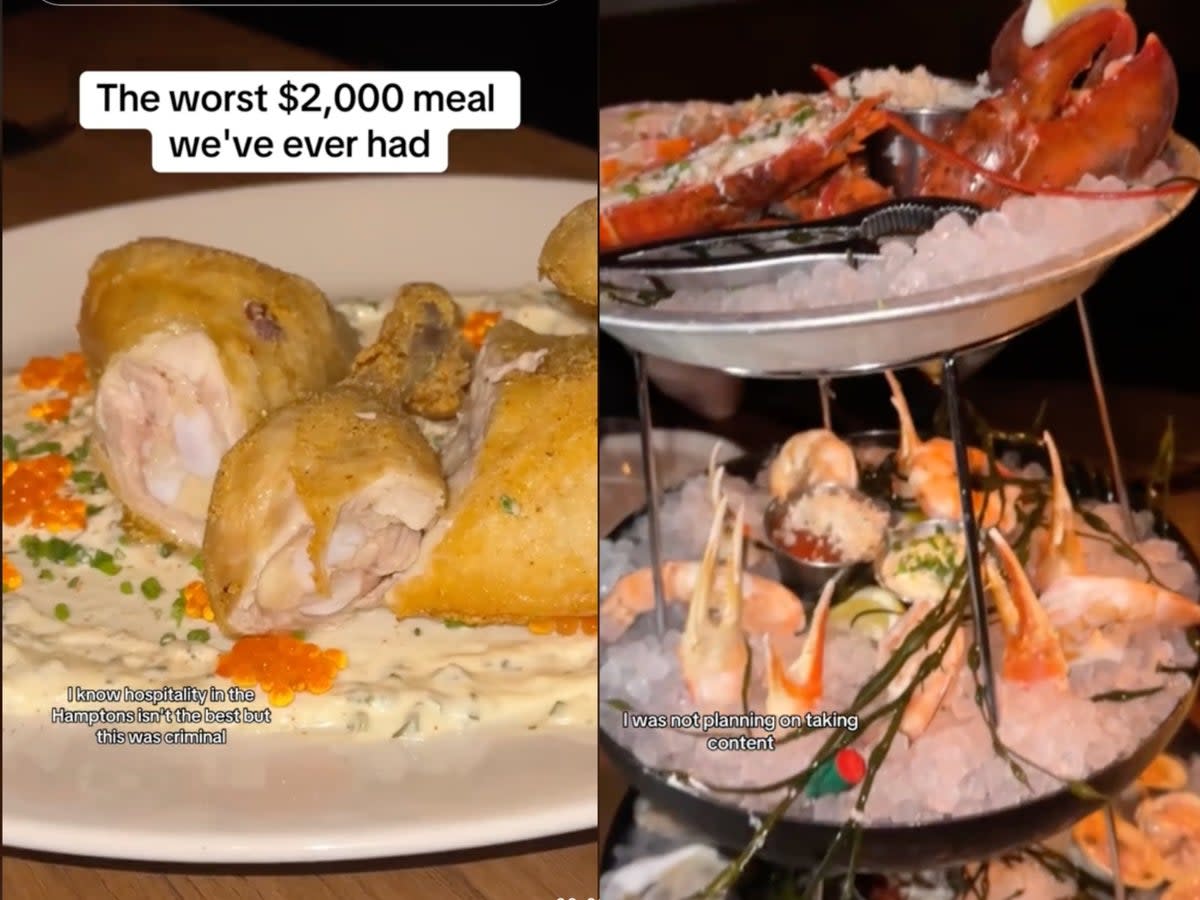 Hamptons restaurant reacts to influencers claiming they had the ‘worst’ dinner for $2,000 (@theviplist / TikTok)