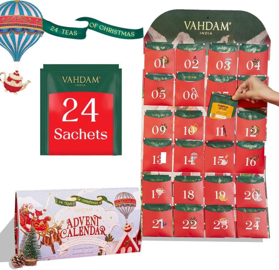 VAHDAM Advent Calendar 2023 - Limited Edition Tea Gift Set. Image via Amazon.