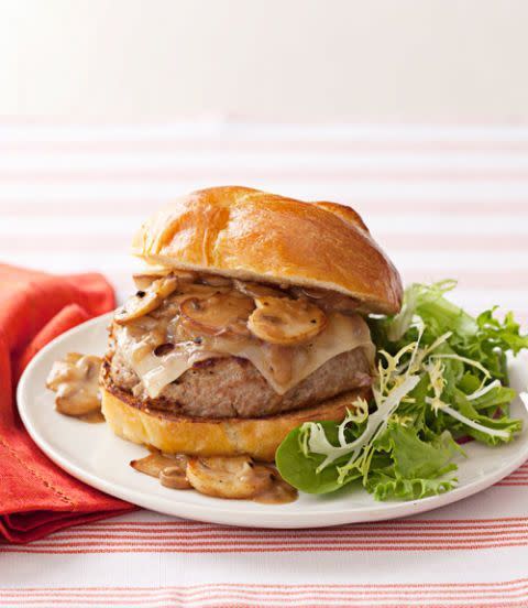 Smothered Swiss Turkey Burger