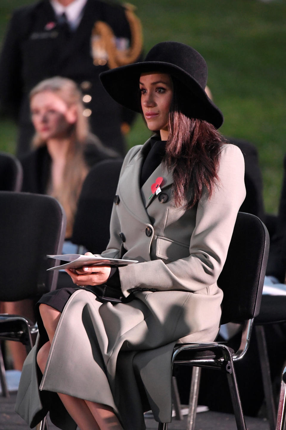 The Dawn Service at the Australian War Memorial in London was Meghan’s first Anzac Day service. Photo: AAP