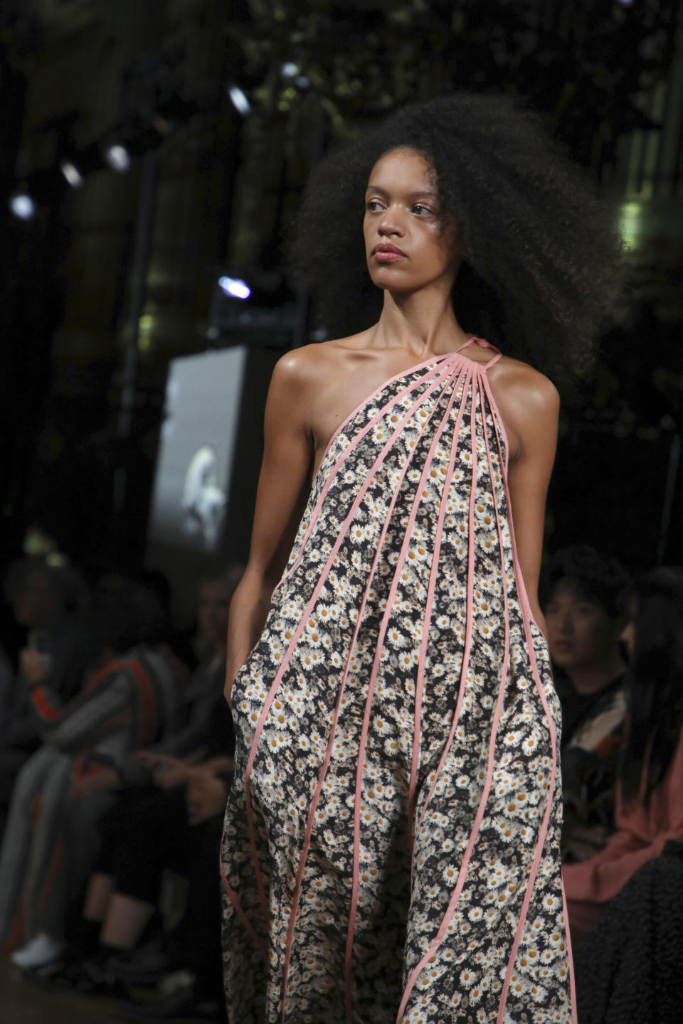 A model wears a creation as part of the Stella McCartney Ready To Wear Spring-Summer 2020 collection, unveiled during the fashion week, in Paris, Monday, Sept. 30, 2019. (Photo by Vianney Le Caer/Invision/AP)