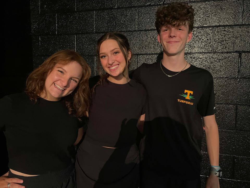 Meghan Tucker, Virginia Klenske and Case Pappis are three of about 24 Admirals Performing Arts Company members working with kids ages 6 to 14 the annual Drama Camp finale at Farragut High School Friday, July 29, 2022.