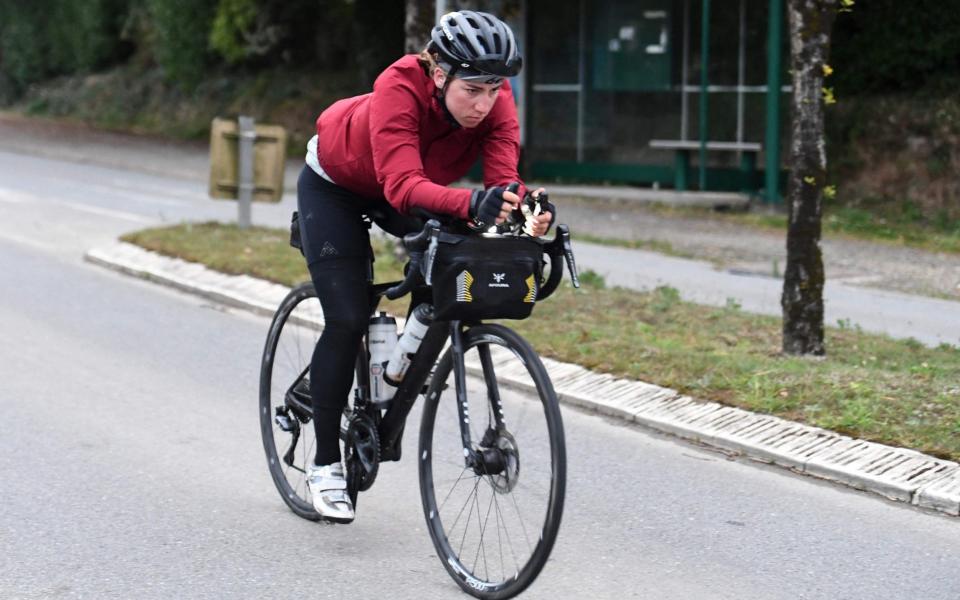 Fiona Kolbinger completed the 4,000km race from Burgas, Bulgaria to Brest, France in just over ten days - AFP