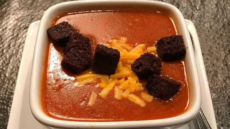 Tomato soup with croutons