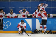 <p>Canada loses in a shootout to the United States in the Olympic women’s hockey gold medal game at the Gangneung Hockey Centre in Gangneung in Pyeongchang in South Korea. February 22, 2018. (Steve Russell/Toronto Star via Getty Images) </p>