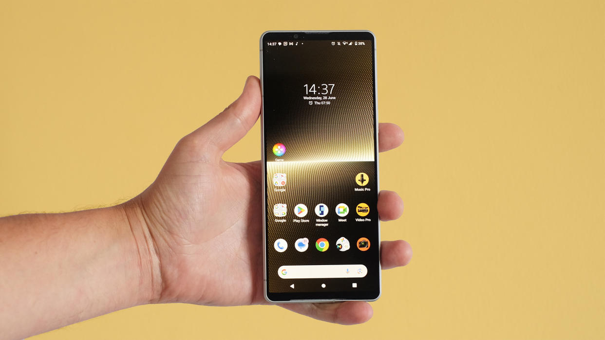  A Sony Xperia 1 V from the front. 