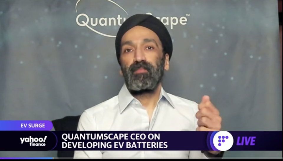 The CEO of QuantumScape speaks to Yahoo Finance.