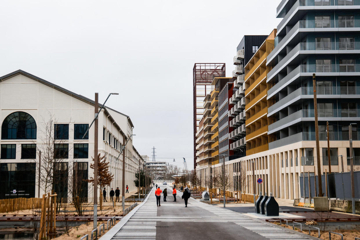 Buildings at the Paris 2024 Olympic village (Ludovic Marin / Pool / AFP - Getty Images)