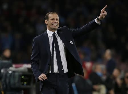 Football Soccer - Napoli v Juventus - Italian Serie A - San Paolo stadium, Naples, Italy - 2/4/17 Juventus coach Massimiliano Allegri Reuters / Max Rossi Livepic