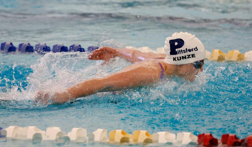 Pittsford’s Sarah Kunze was part of the winning team in the Class A 200 medley relay.