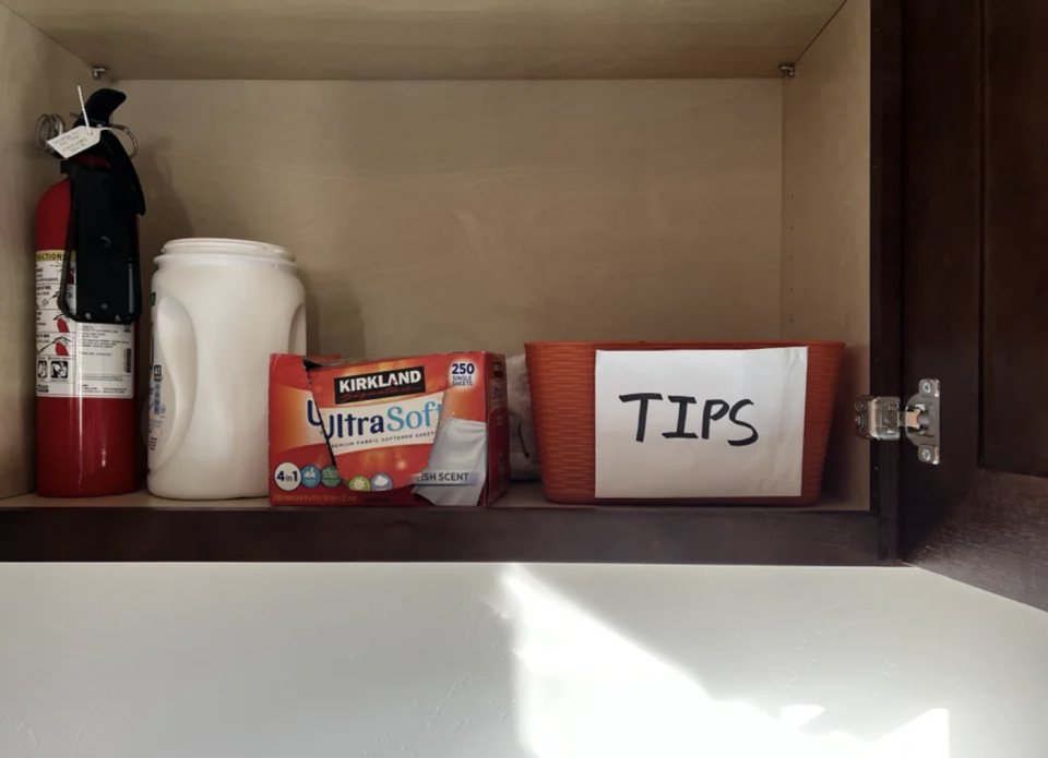 A tip box in an Airbnb