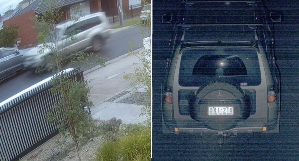 gold Mitsubishi Pajero 4WD involved in Melbourne drive by shooting. 