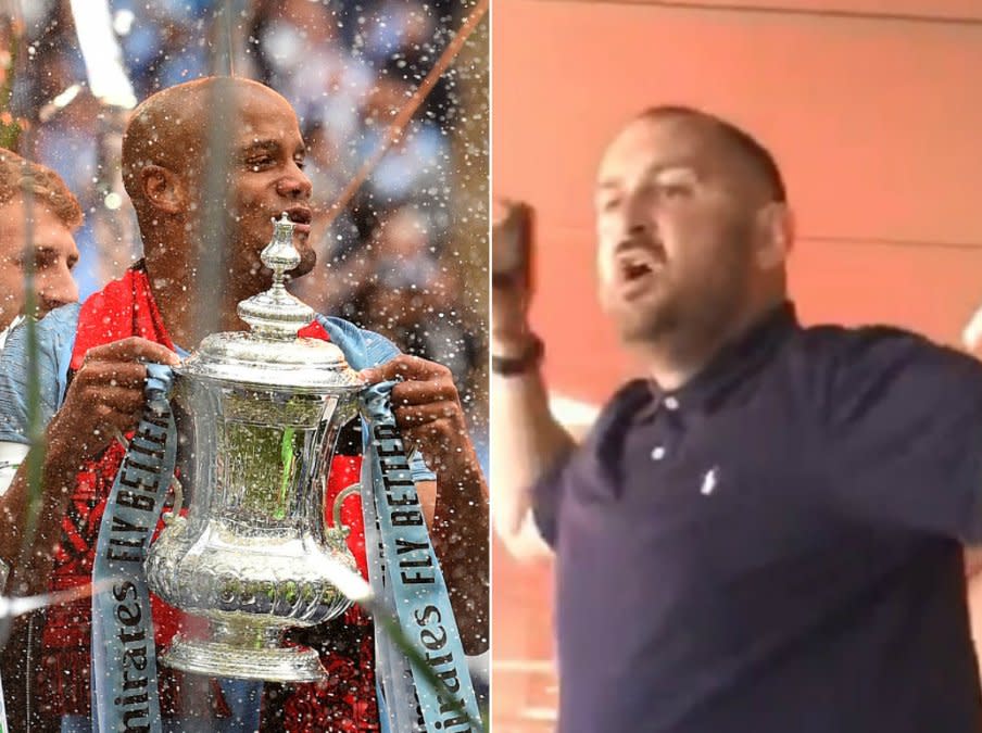 A Manchester City supporter entered the Wembley press box after the FA Cup final win over Watford on Saturday to complain about a pro-Liverpool bias in the media.The City supporter said: “We've done the domestic f***ing Treble. No-one's ever done it before.“But you'll all have Mo Salah on the back of the f***ing pages tomorrow... City! City! City!”City may have won the final 6-0 but there was an unusually fractious atmosphere at Wembley which was compounded when Pep Guardiola objected to being asked for his thoughts on Uefa’s Financial Fair Play (FFP) investigation immediately after the match.When asked if he has ever received payments from Manchester City's owners for services other than his managerial role, Guardiola vented his frustrations.He said: "Do you know the question you're asking me, if I ever received money for another situation, right now, today?"Honestly, do you think I deserve to have this type of question happen, on the day we won the treble, if I received money from other situations?"Are you accusing me? Oh man."Talking generally on the FFP investigation into City, Guardiola added: "Well I said yesterday we are not guilty."I listen to my chairman, my CEO, they give me arguments, and I trust them."When they tell me we did absolutely follow the rules, I'm sorry, I believe them."