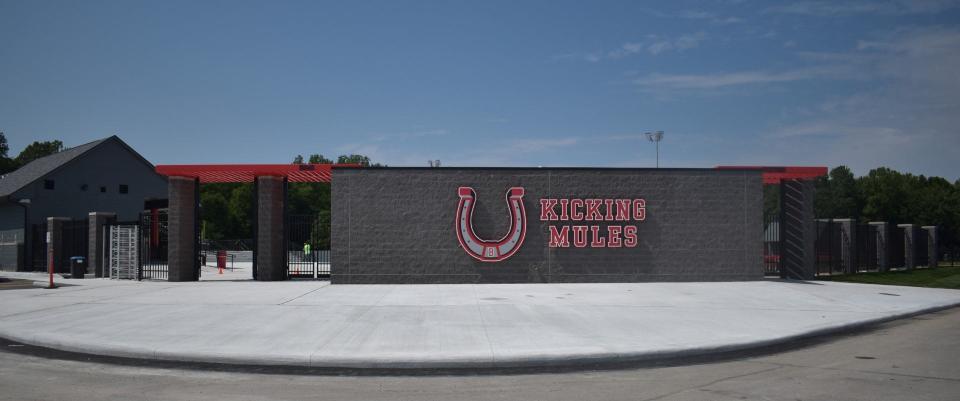 The new Bedford High School stadium entrance is shown.