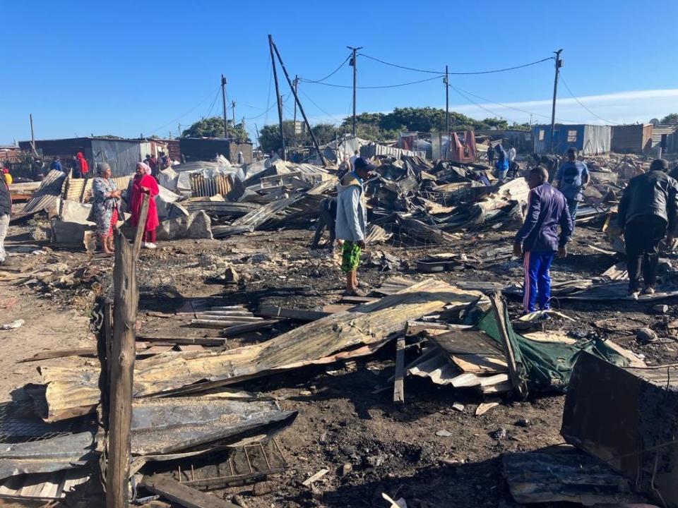 A photo from Jim se Bos, an informal settlement in South Africa, following a Christmas Eve fire.