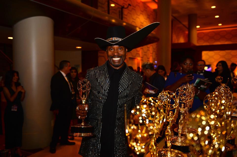 Billy Porter got two standing ovations, at the start and then the conclusion of his Emmys speech. Cheers continued when he went to get his award engraved.