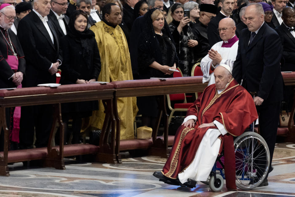 Pope Francis at St. Peter's Basilica on April 7, 2023, Vatican City.
