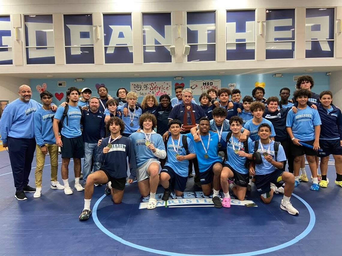 The Somerset Academy-Pembroke Pines wrestling team won another district title.