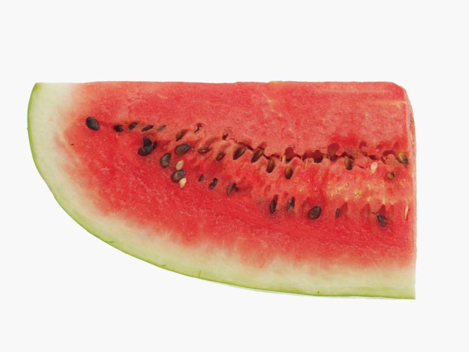 A wedge of watermelon.