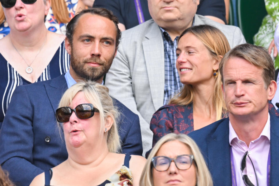 James Middleton has followed in his parents', and royal sister's footsteps with his love for tennis as he joined his wife Alizée Thevenet on Wimbledon's Centre Court on day eight of the tournament. 