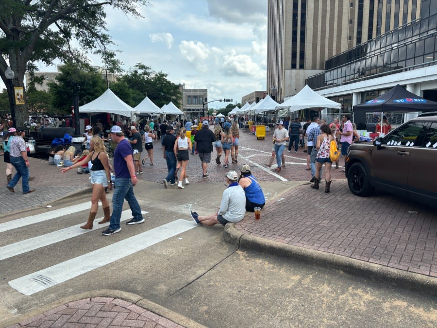 Festival-goers in downtown Tyler for the 2024 Red Dirt Music Festival.