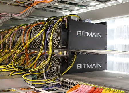 Bitcoin mining computers are pictured in Bitmain's mining farm near Keflavik, Iceland, June 4, 2016. REUTERS/Jemima Kelly