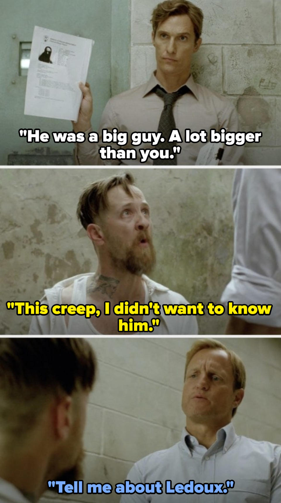 interrogation in "True Detective"