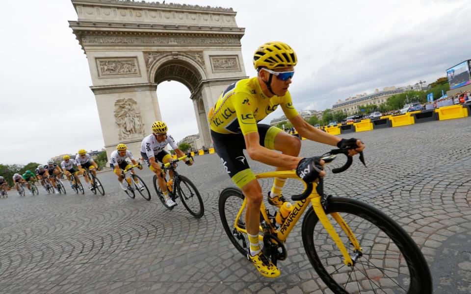 Chris Froome - Tour de France 2017, stage 21 – live updates: Chris Froome seals his fourth title after Dylan Groenewegen wins on Champs-Elysee - Credit:  EPA